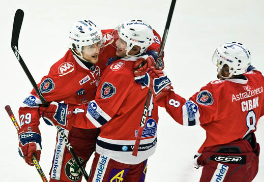 Tomas Kollar, Andre Benoit, och Martin Cibak, jubel