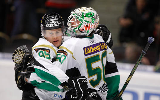 Mikael Johansson och Jonas Gustavsson, Målvakt, jubel