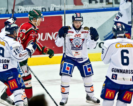 Jaroslav Hlinka gör 2-0 till Linköping. Jubel