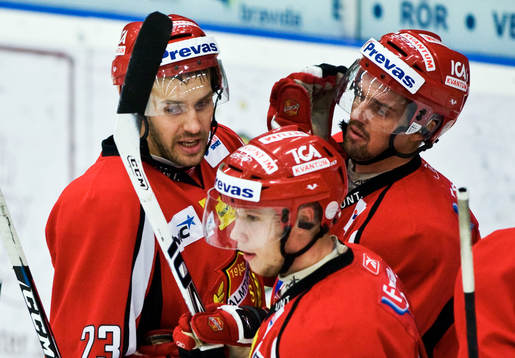 Andreas Paulsson, Johan Andersson och Jimmie Kraft, jubel