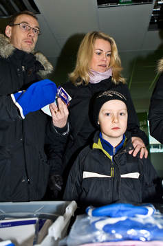 Tränare Jonas Olsson med familj