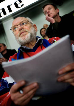 Bosse Widlund, Södertälje-supporter. Supporter, fan