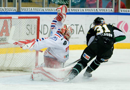 Johan Backlund, Målvakt Timrå och Dick Axelsson,