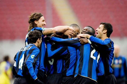 Zlatan Ibrahimovic och Inter, jubel, glädje