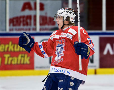 Henrik Eriksson gör 1-0 till Borås. Jubel