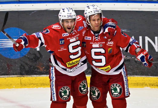 Per Hallin, och Robert Carlsson, Södertälje, jubel