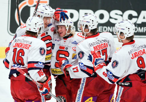 Linus Klasen, Södertälje kvitterade till 3-3. Jubel,