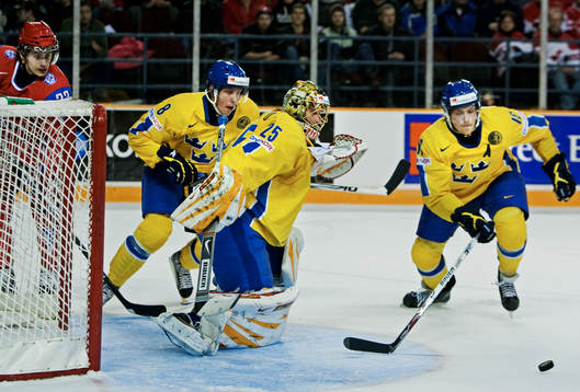 Viktor Ekbom, Jacob Markström, målvakt, och Joakim