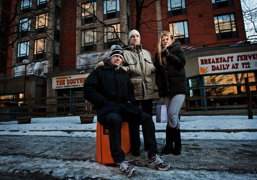 Niklas Wikegård, Chris Härenstam och Marie Lehmann bodde