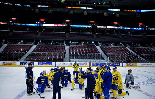Sveriges lag tränar på Scotiabank Place, normalt sett