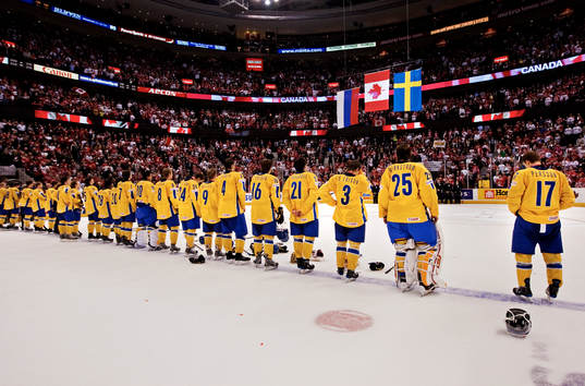 Det svenska laget fick inte se sin flagga på översta