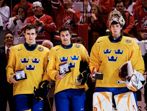 Mikael Backlund, Erik Karlsson och Jacob Markström,