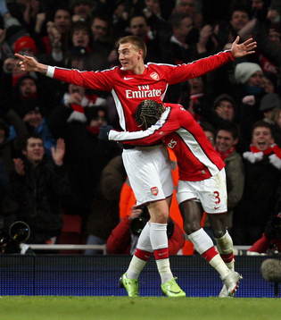 Nicklas Bendtner, glädje, jubel