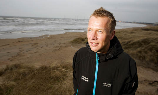 Pär Zetterberg på stranden i Skrea/Falkenberg