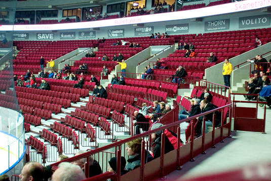 Malmö Arena, tomt på läktare, tomma läktare