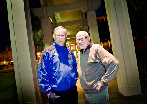 Lars Lagerbäck, förbundskapten och Lars-Åke Lagrell