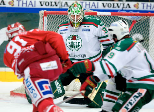 Cristopher Nihlstorp, Målvakt Rögle räddar skott från