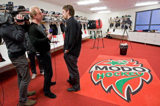 Ishockey, Presskonerens, Peter Forsberg är klar för Modo