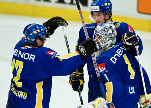 Christian Berglund, Victor Hedman och Stefan Liv, målvakt,