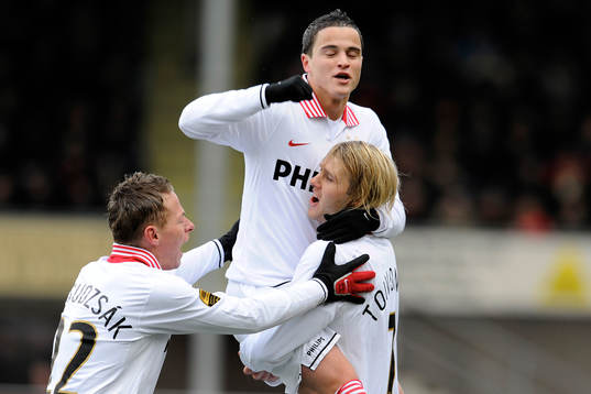 Balazs Dzudzsak, Ibrahim Afellay och Ola Toivonen,