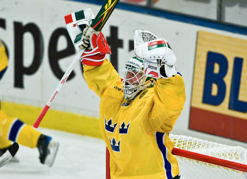Johan Holmqvist, målvakt, jubel