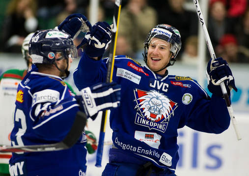 Eric Beaudoin och Tomas Surovy, Linköping, jubel