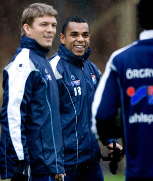 Alvaro Santos första träning med Örgryte. Markus Allbäck