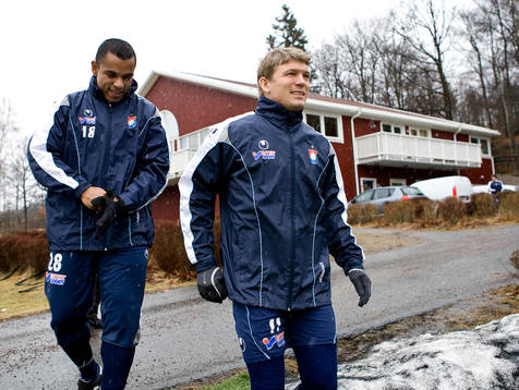 Alvaro Santos första träning med Örgryte. Markus Allbäck