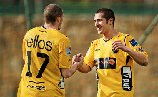 James Keene och Emir Bajrami, jubel