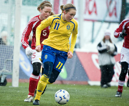 Fotboll, F17/92, flickor, Träningslandskamp, Sverige -