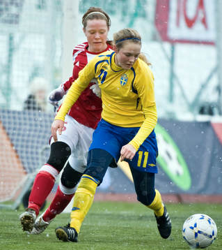 Fotboll, F17/92, flickor, Träningslandskamp, Sverige -