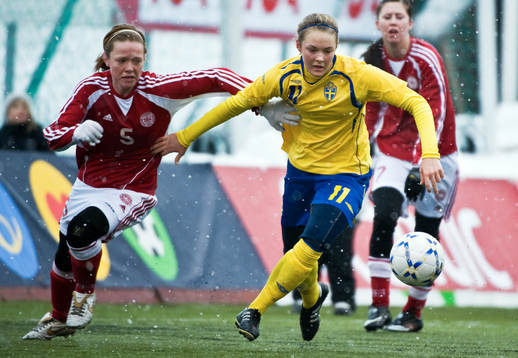 Fotboll, F17/92, flickor, Träningslandskamp, Sverige -