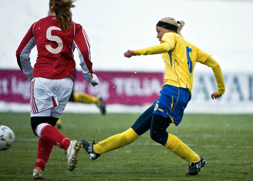 Fotboll, F17/92, flickor, Träningslandskamp, Sverige -