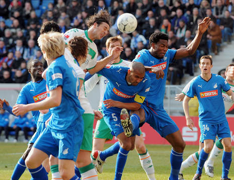 Claudio Pizarro Werder, Marvin Compper och Isaac Vorsah,