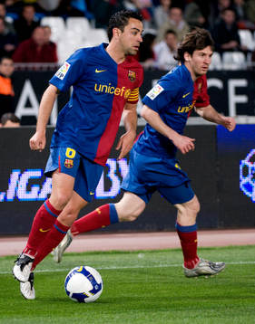 Xavi och Lionel Messi