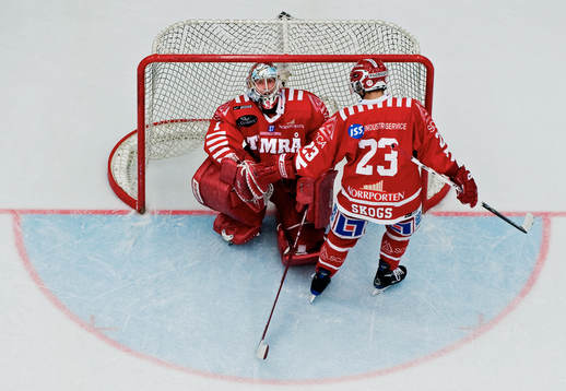Magnus Åkerlund, målvakt, och Tomas Skogs, Timrå, depp