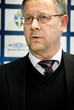 Presentation av truppen mot Portugal. Lars Lagerbäck,