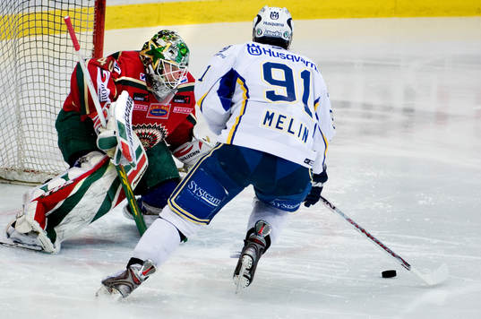 Johan Holmqvist, målvakt, Frölunda, Björn Melin, HV71