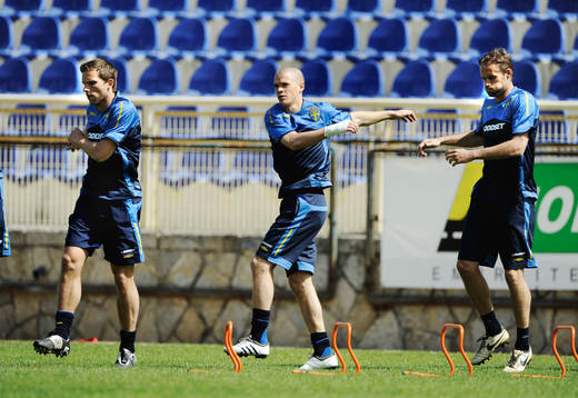 Anders Svensson, Samuel Holmén och Olof Mellberg