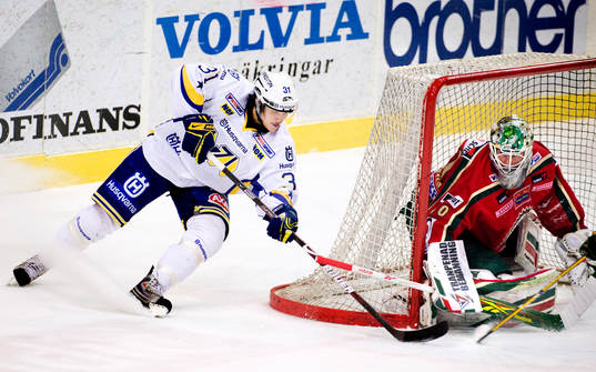 David Ullström, HV71, Johan Holmqvist, målvakt, Frölunda