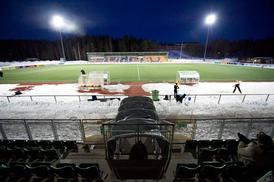 Arena, Fotbollsplan, snö, Gamliavallen, Umeå