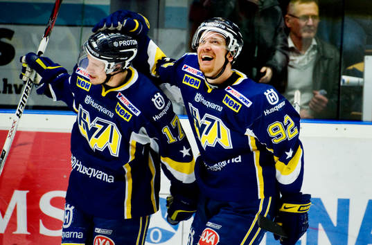 Andreas Falk, Teemu Laine, HV71 jubel