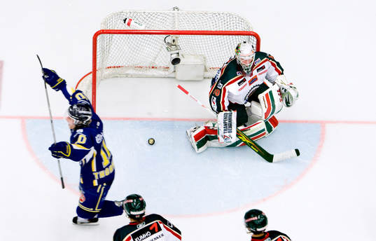 Martin Thörnberg, HV71, jubel, Johan Holmqvist, målvakt,