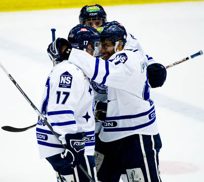 Mikael Karlberg och Pierre-Edouard, Leksand, jubel