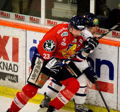 Christoffer Persson, Växjö, trycker till en Leksands