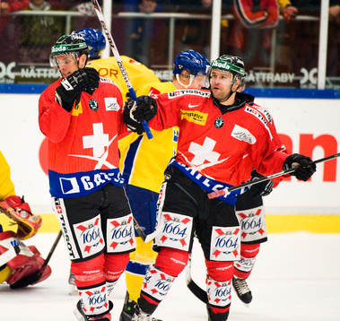 Ryan Gardner och Goran Bezina, Schweiz, jubel