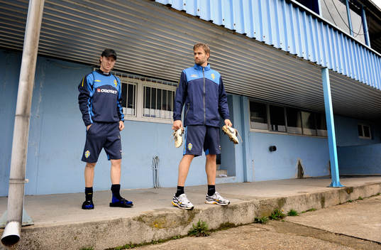 Christian Wilhelmsson och Olof Mellberg