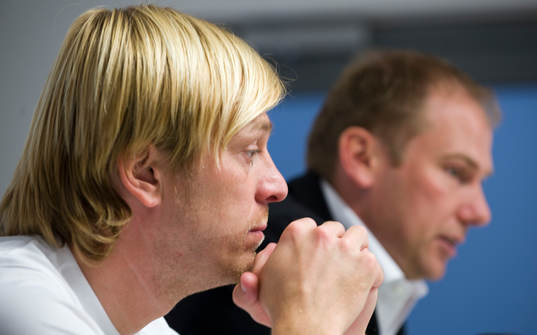 Tony Gustavsson och Magnus Haglund, tränare på