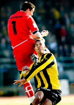 Jonas Sandqvist, målvakt, Malmö FF, Mathias Ranégie,