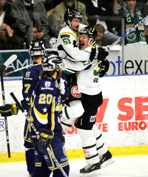 Rickard Wallin, Färjestad, jubel, HV71 spelare depp i